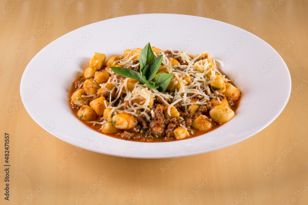 Italian potato gnocchi with bolognese sauce