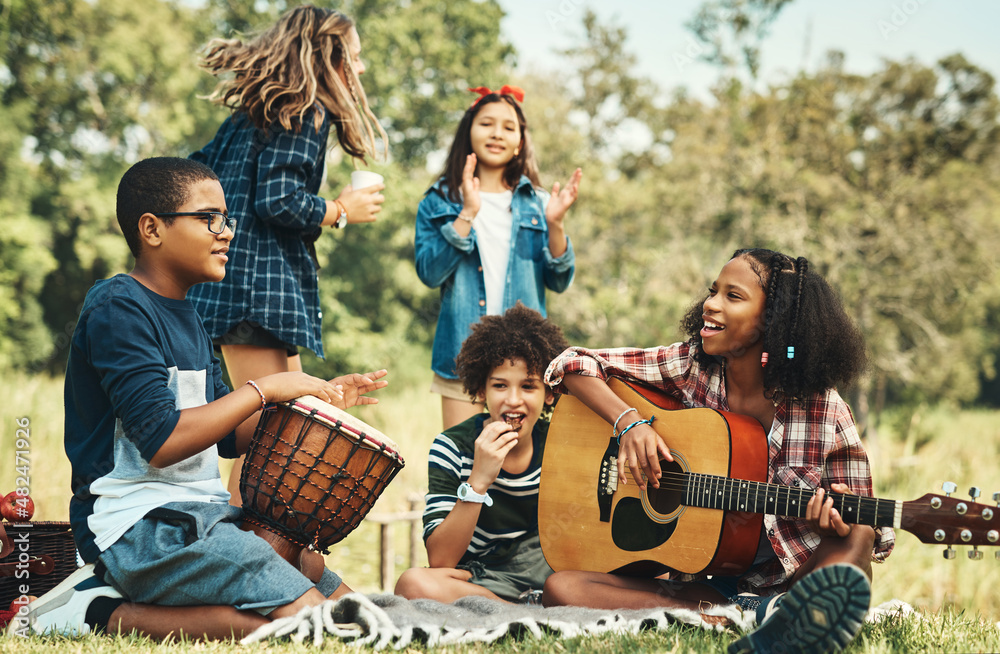 Happy childhood memories are made with happy music Stock Photo | Adobe Stock
