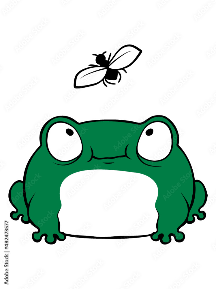 Naklejka premium Frosch und Fliege 