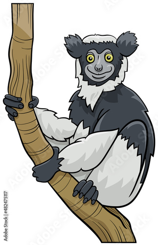 Принти на полотні cartoon indri comic animal character
