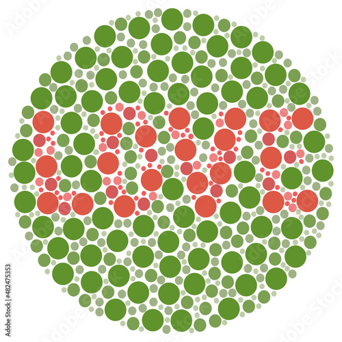 Colour blind test with word LOVE. Love is blind concept