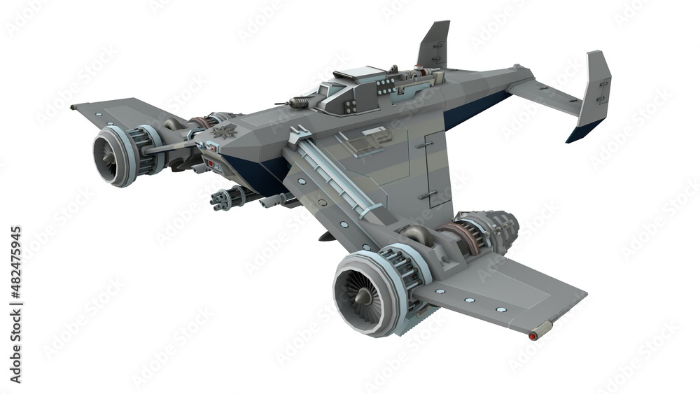 3D illustration of space ship