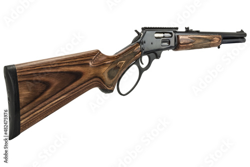 old rifle, isolate on a white background. old carbine.