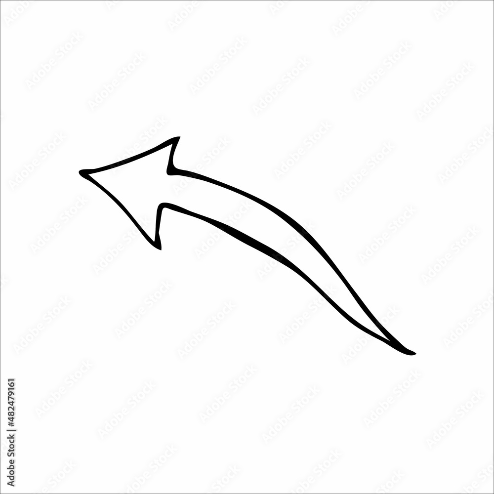 Abstract doodle arrow hand drawn, black and white vector illustration Abstract doodle arrow hand drawn, black and white vector illustration