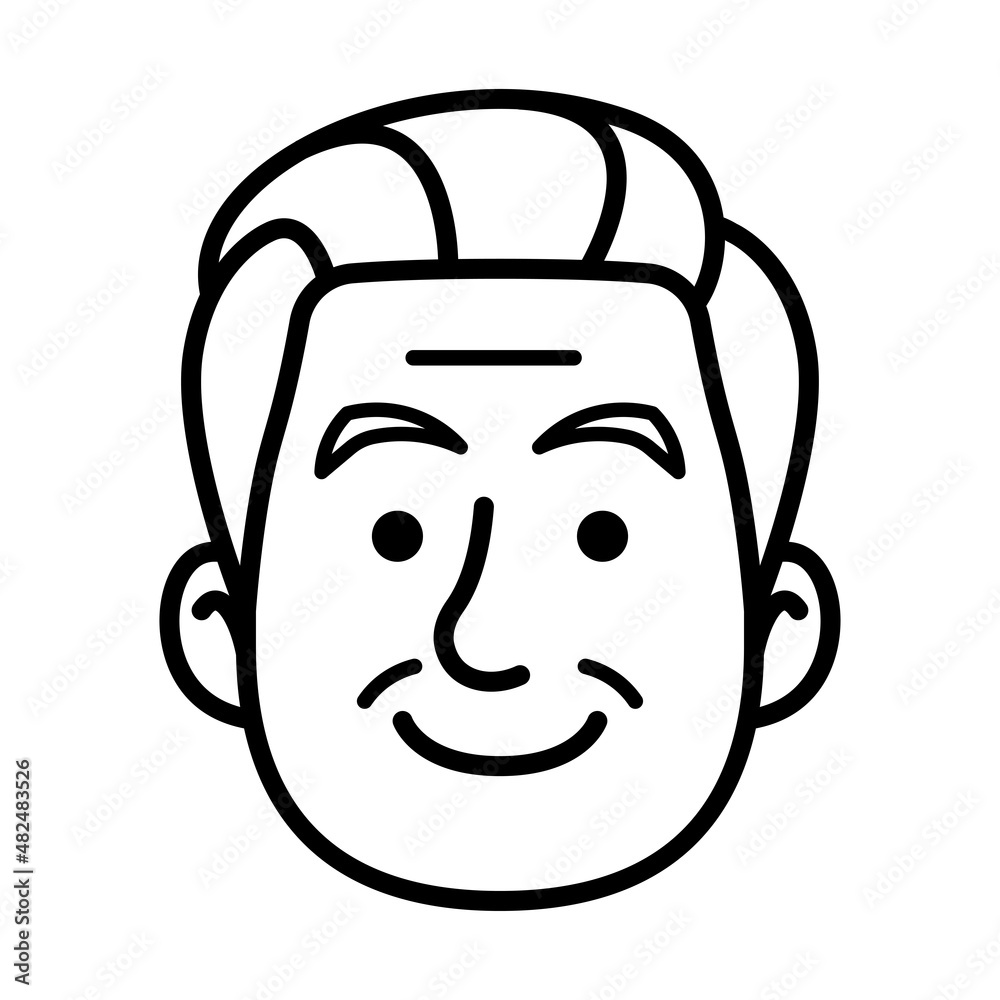 Isolated monochrome avatar of a man Vector illustration