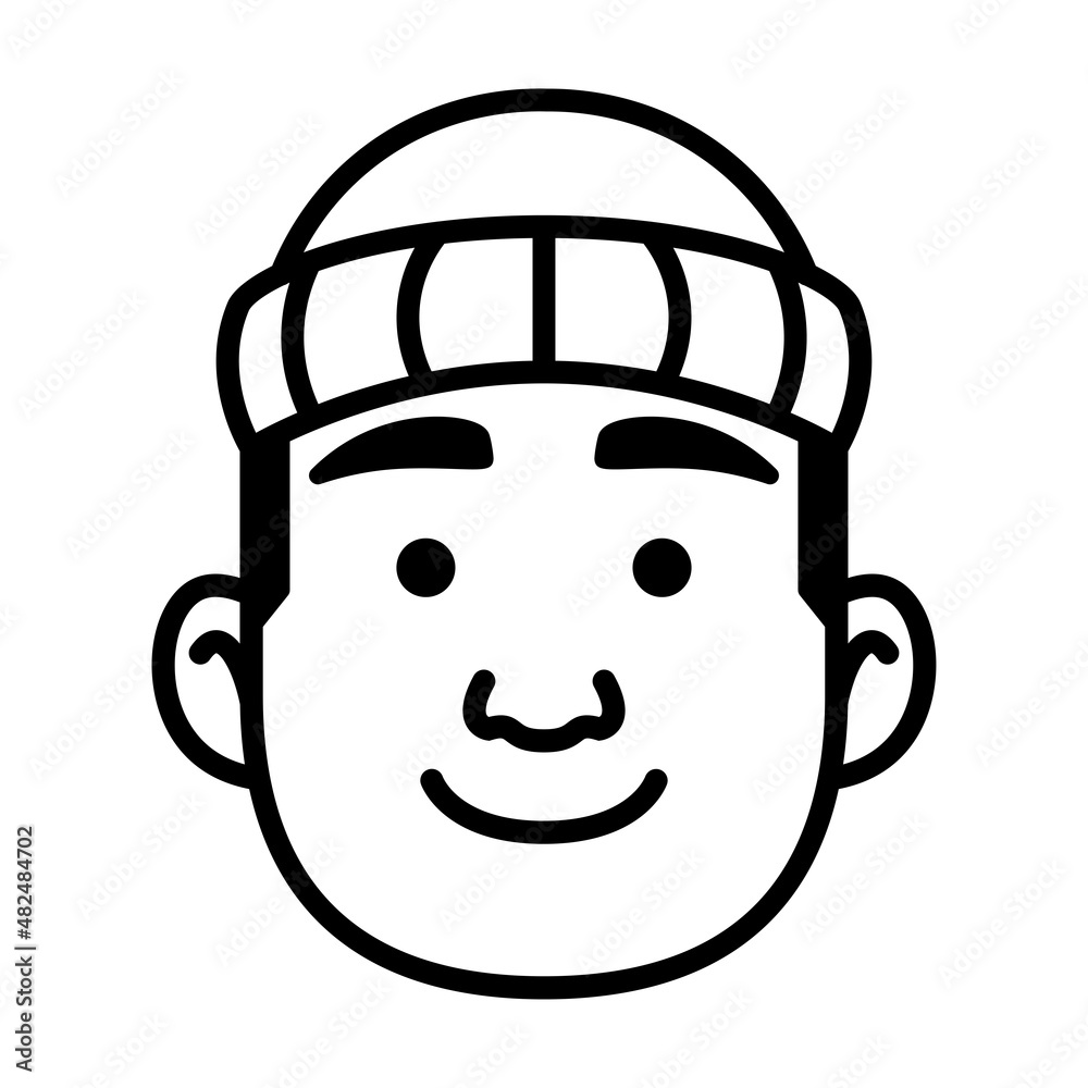 Isolated monochrome avatar of a man Vector illustration Isolated monochrome avatar of a man Vector illustration