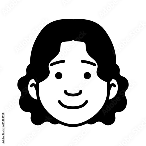 Isolated monochrome avatar of a woman Vector illustration