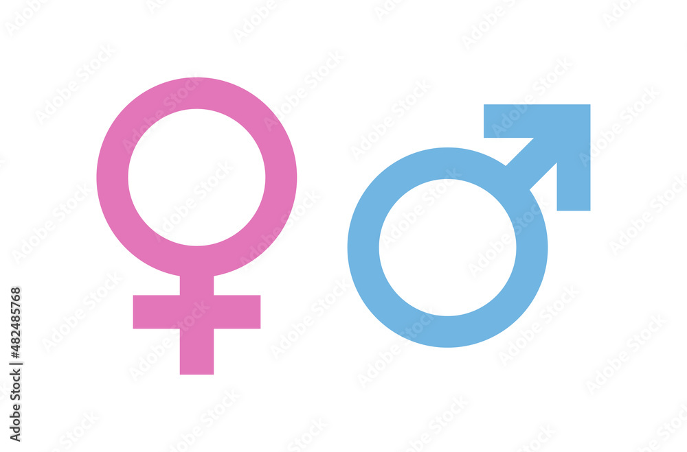 Gender Icon pink and blue symbol, Male and female symbol for your web site design, logo, app, UI. Vector illustration, isolated on white background Gender Icon pink and blue symbol, Male and female symbol for your web site design, logo, app, UI. Vector illustration, isolated on white background