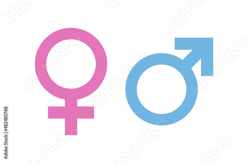 Gender Icon pink and blue symbol, Male and female symbol for your web site design, logo, app, UI. Vector illustration, isolated on white background