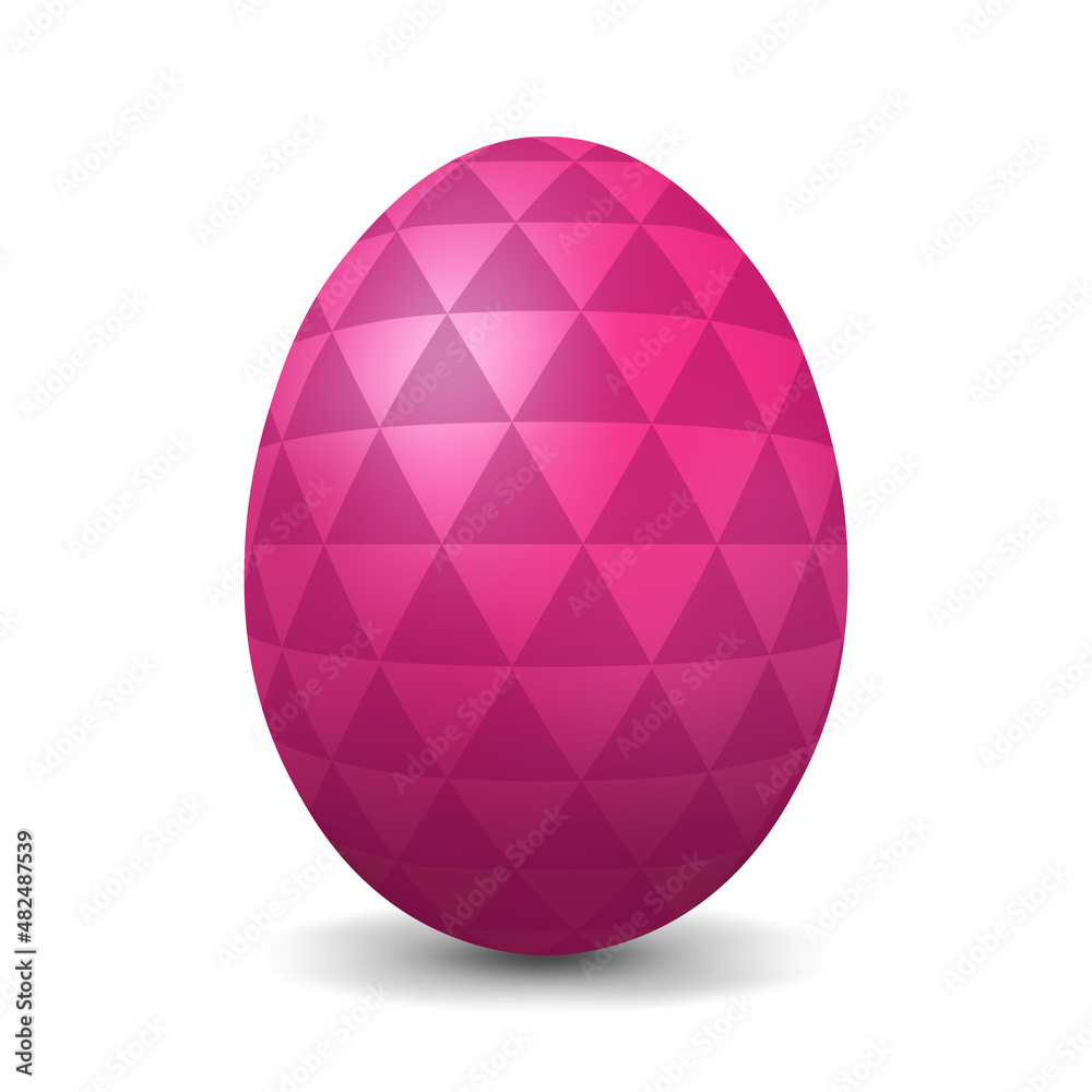 Pink chicken egg for easter Realistic and volumetric egg