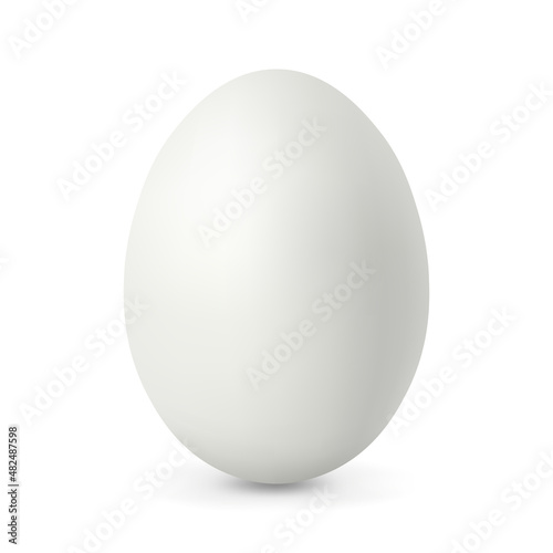 White chicken egg Realistic and volumetric egg for easter isolated on white background