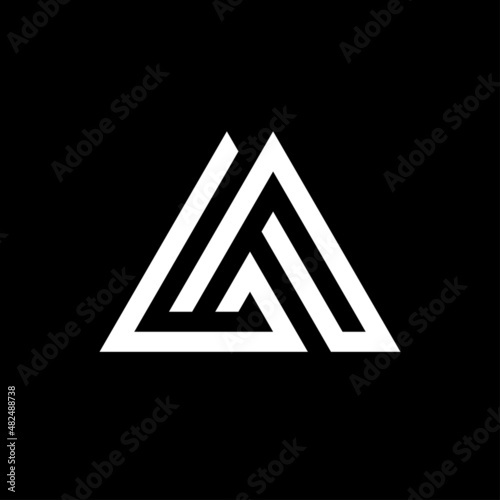 Letter GP triangle minimalist logo design
