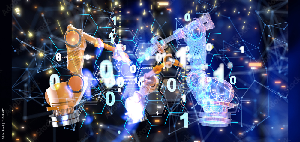 Neural network 3D illustration. Big data and cybersecurity Neural network 3D illustration. Big data and cybersecurity
