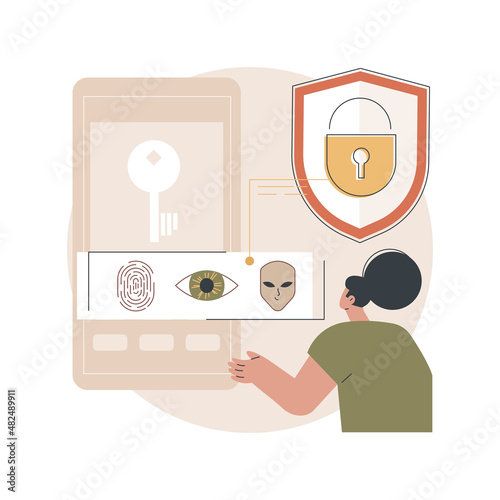 Access control system abstract concept vector illustration. Access limitation system, biometric control solution, security management software, fingerprint reader technology abstract metaphor.