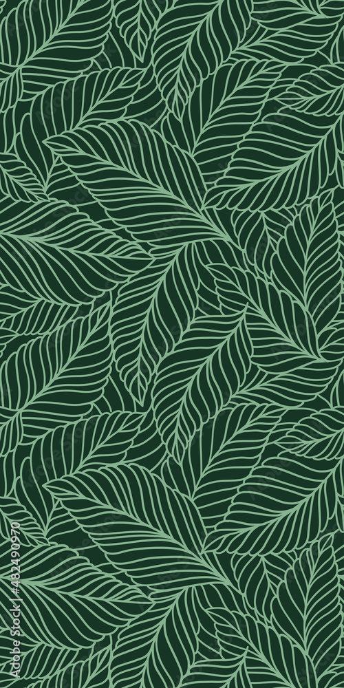 Elegant seamless pattern with delicate leaves. Vector Hand drawn floral background. Elegant seamless pattern with delicate leaves. Vector Hand drawn floral background.