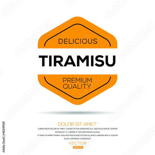 Creative (Tiramisu) logo, Tiramisu sticker, vector illustration.