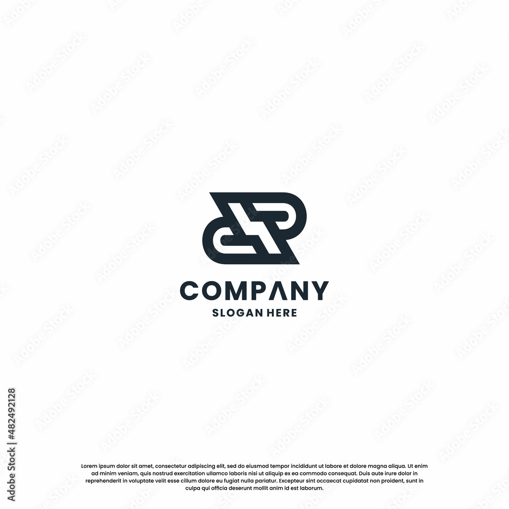 monogram letter P R logo design template monogram letter P R logo design template