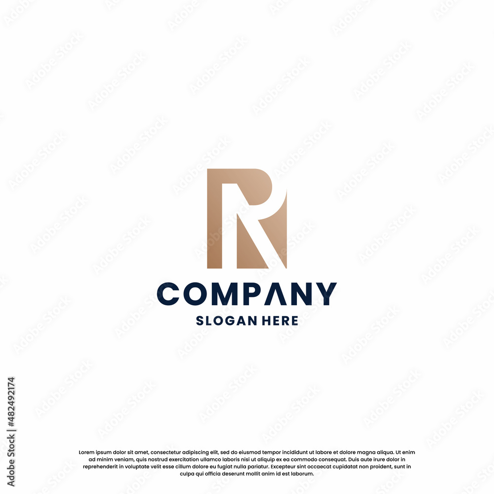 initial letter R logo design inspiration with golden color initial letter R logo design inspiration with golden color