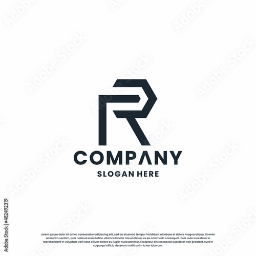 creative letter R logo design monogram for your business