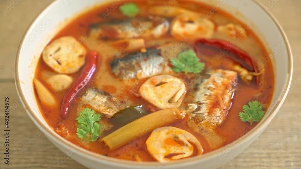 tom yum canned mackerel in spicy soup