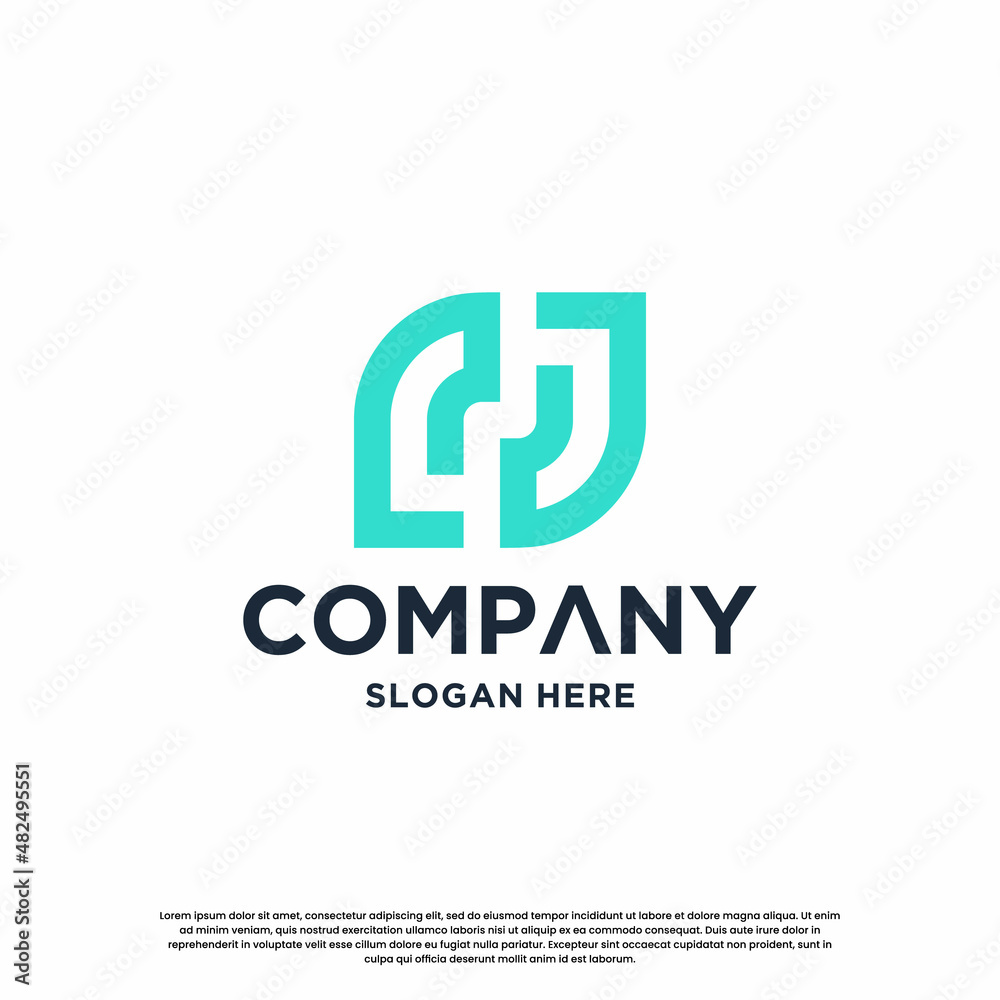 letter J J monogram logo design inspiration. Initial logo for business identity.