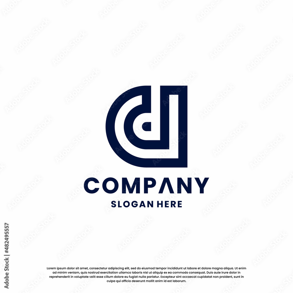 creative monogram letter D logo design for your business