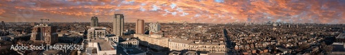 Photography Toronto downtown with purple skies at sunset panorama