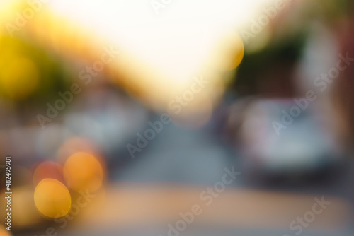 Blurred wallpaper of an urban scene with cars
