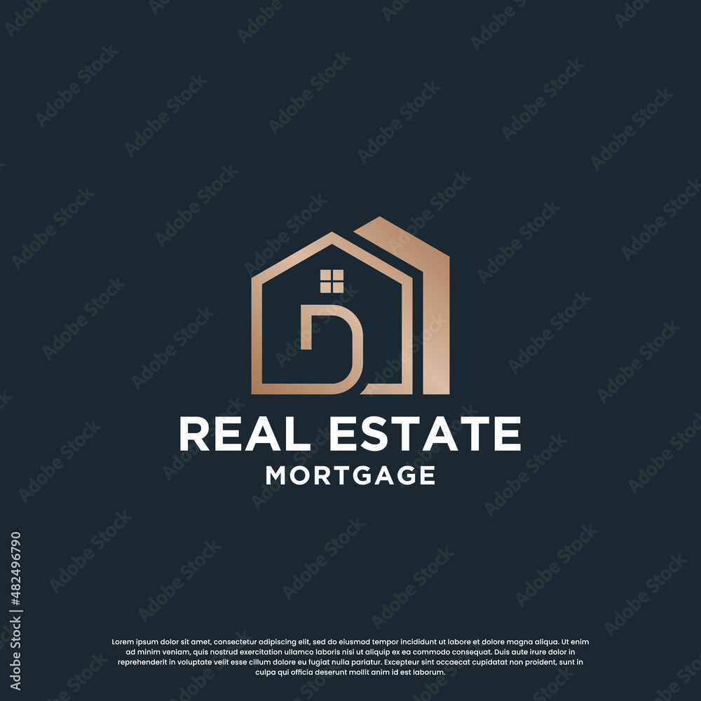 house combine with letter D logo design for your business house combine with letter D logo design for your business