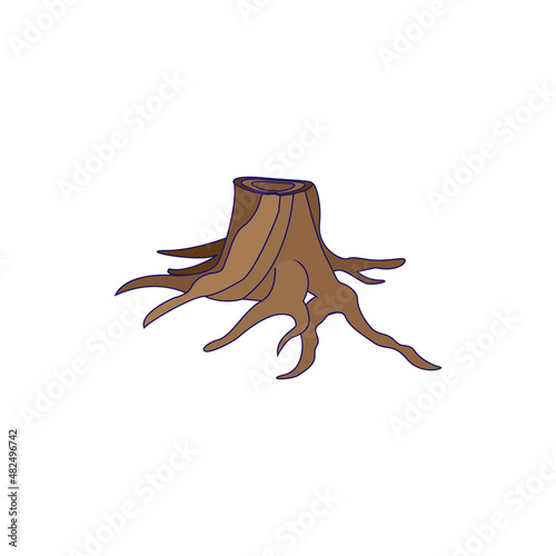 Isolated felled trees icon Deforestation concept Vector illustration