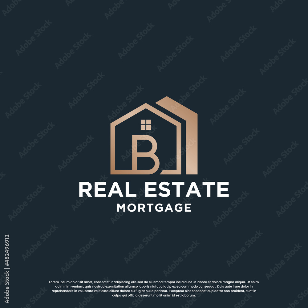 Obraz premium house combine with letter B logo design for your business