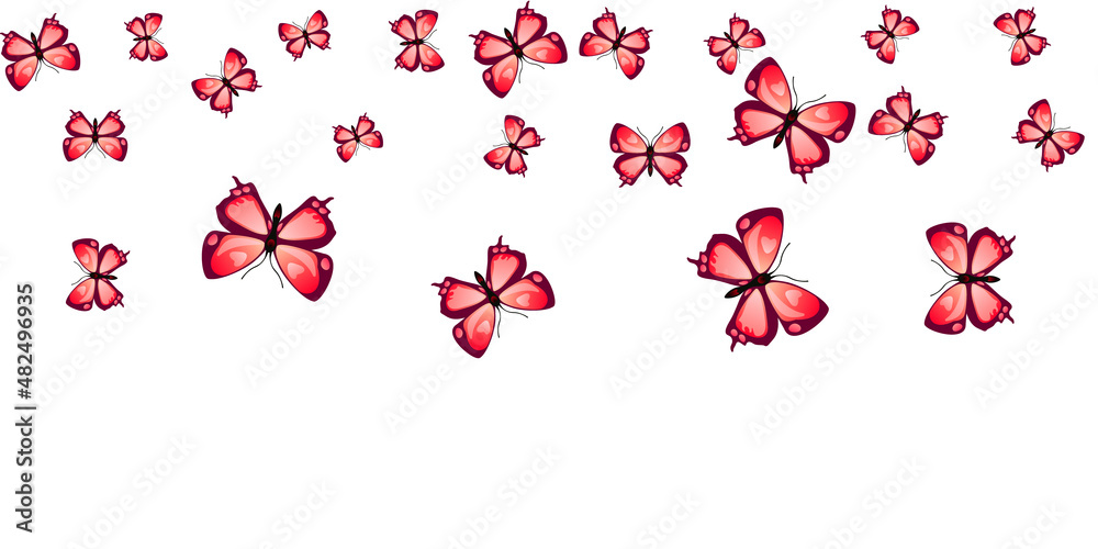 Magic red butterflies flying vector wallpaper. Spring pretty moths. Simple butterflies flying kids background. Gentle wings insects patten. Tropical beings. Magic red butterflies flying vector wallpaper. Spring pretty moths. Simple butterflies flying kids background. Gentle wings insects patten. Tropical beings.