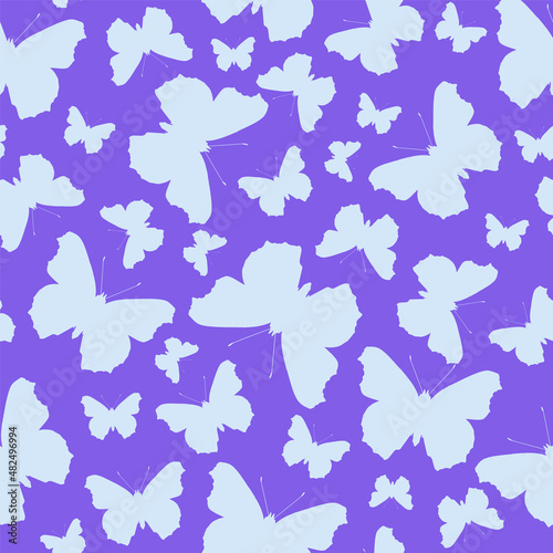 seamless pattern with cute flying butterflies. vector repeating background