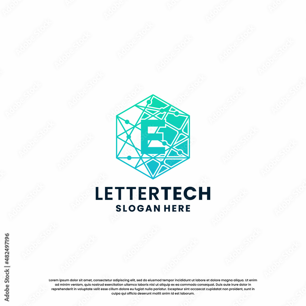 business letter E logo design for technology, lab, science, computing company business letter E logo design for technology, lab, science, computing company