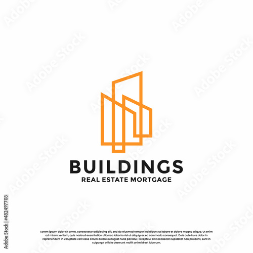 building apartment logo design inspiration. creative design and modern concept