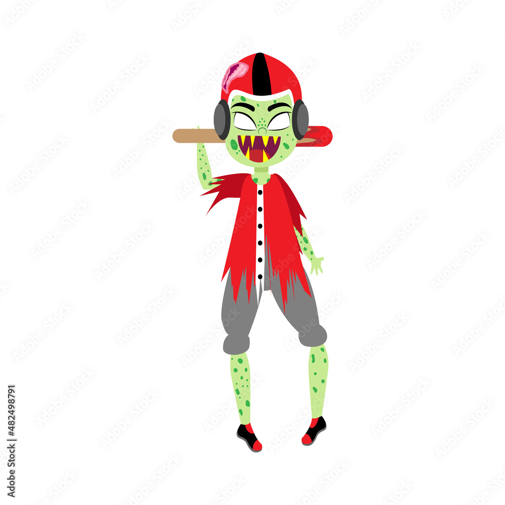 Isolated kid with a costume of zombie Vector illustration Isolated kid with a costume of zombie Vector illustration