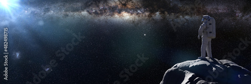 astronaut watching the Milky Way galaxy 