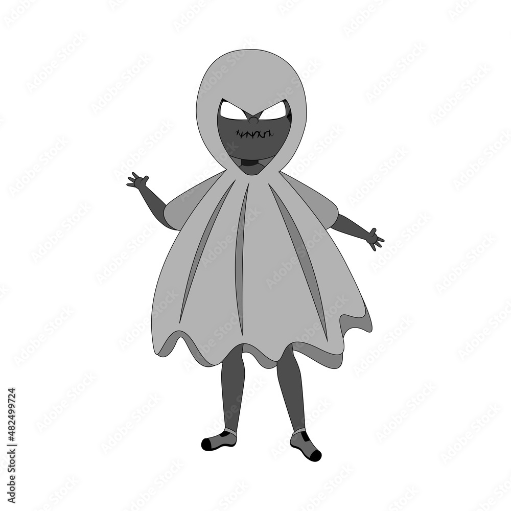 Isolated kid with a costume of zombie Vector illustration Isolated kid with a costume of zombie Vector illustration
