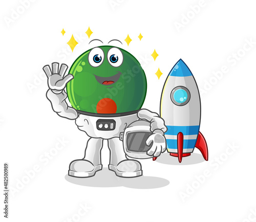 bangladesh flag astronaut waving character. cartoon mascot vector