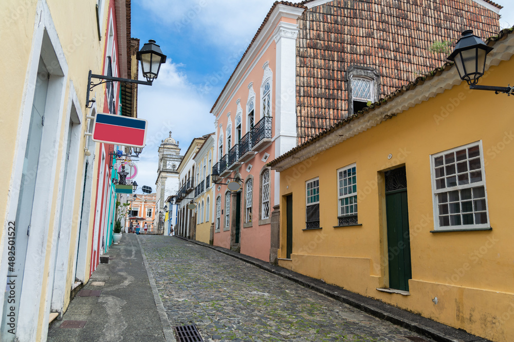 Streets of Pelourinho, historical and cultural place in Salvador, Bahia, Brazil