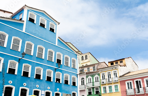 Streets of Pelourinho, historical and cultural place in Salvador, Bahia, Brazil photo
