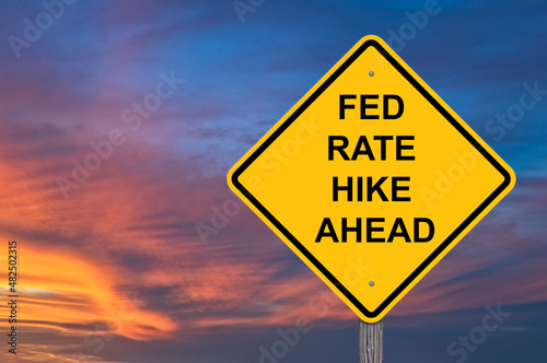 Fotografia, Obraz Fed Rate Hike Ahead Warning Sign