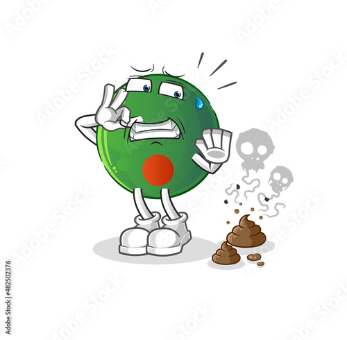 bangladesh flag with stinky waste illustration. character vector