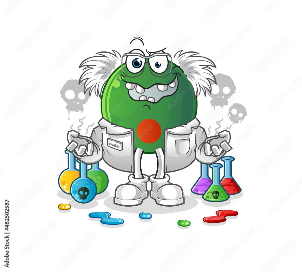 Obraz premium bangladesh flag mad scientist illustration. character vector