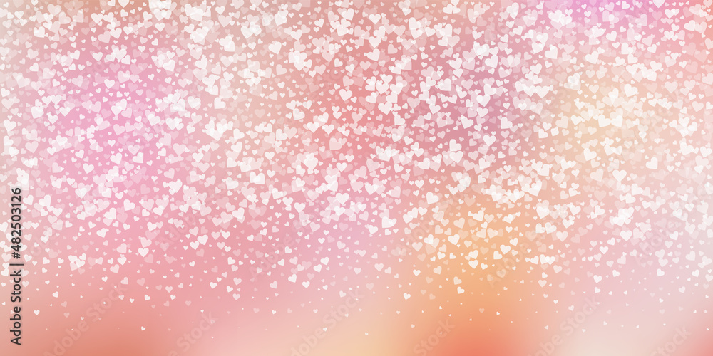 White heart love confettis. Valentine's day gradie White heart love confettis. Valentine's day gradie
