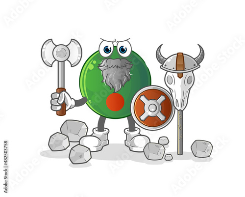 bangladesh flag viking with an ax illustration. character vector