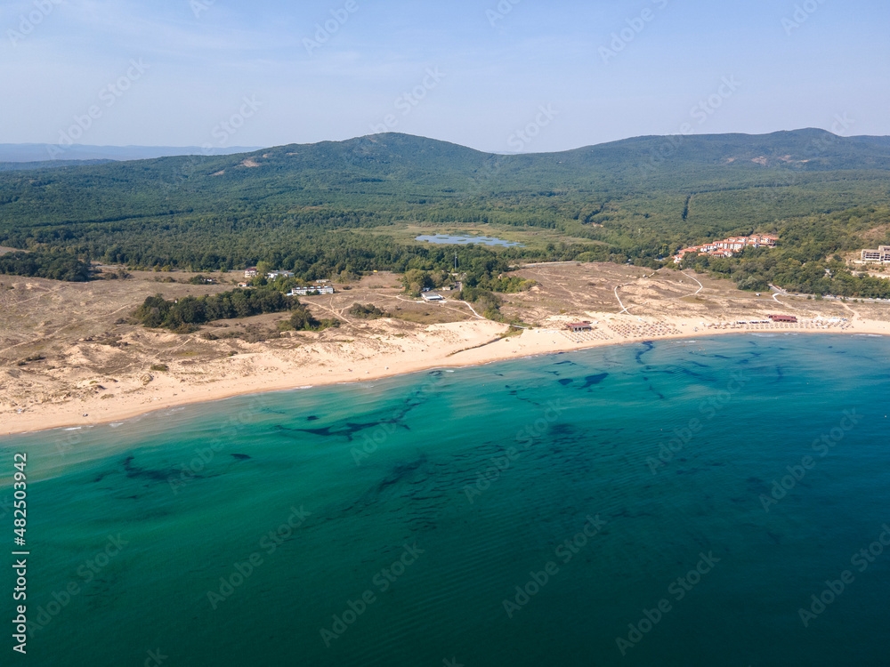 Aerial view of Arkutino beach, Bulgaria