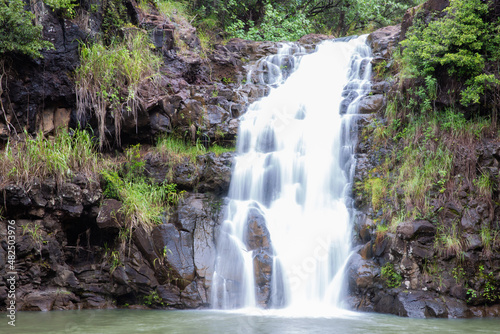 long exposure waterfall in hawaii