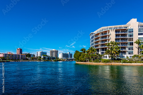 City in BOCA RATON, Florida with inlet. 