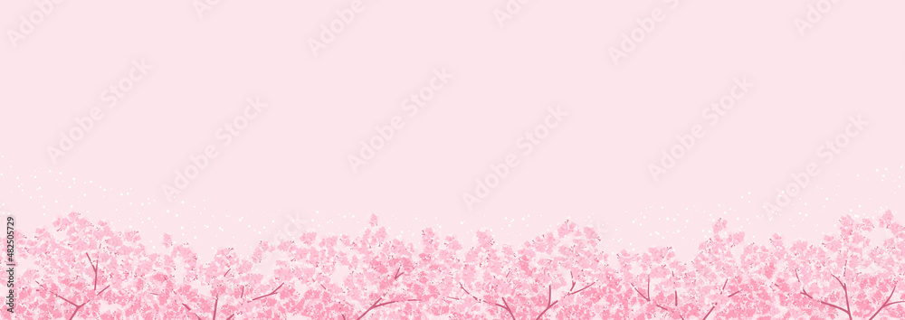 桜並木のイラスト 桜並木のイラスト